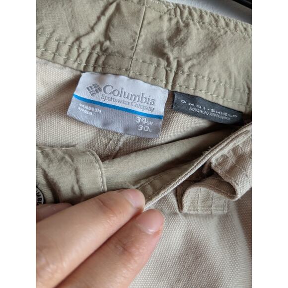 Columbia Mens Khaki Omni Shield Advance Repellency Pants Size 34x30 EUC - Picture 10 of 12